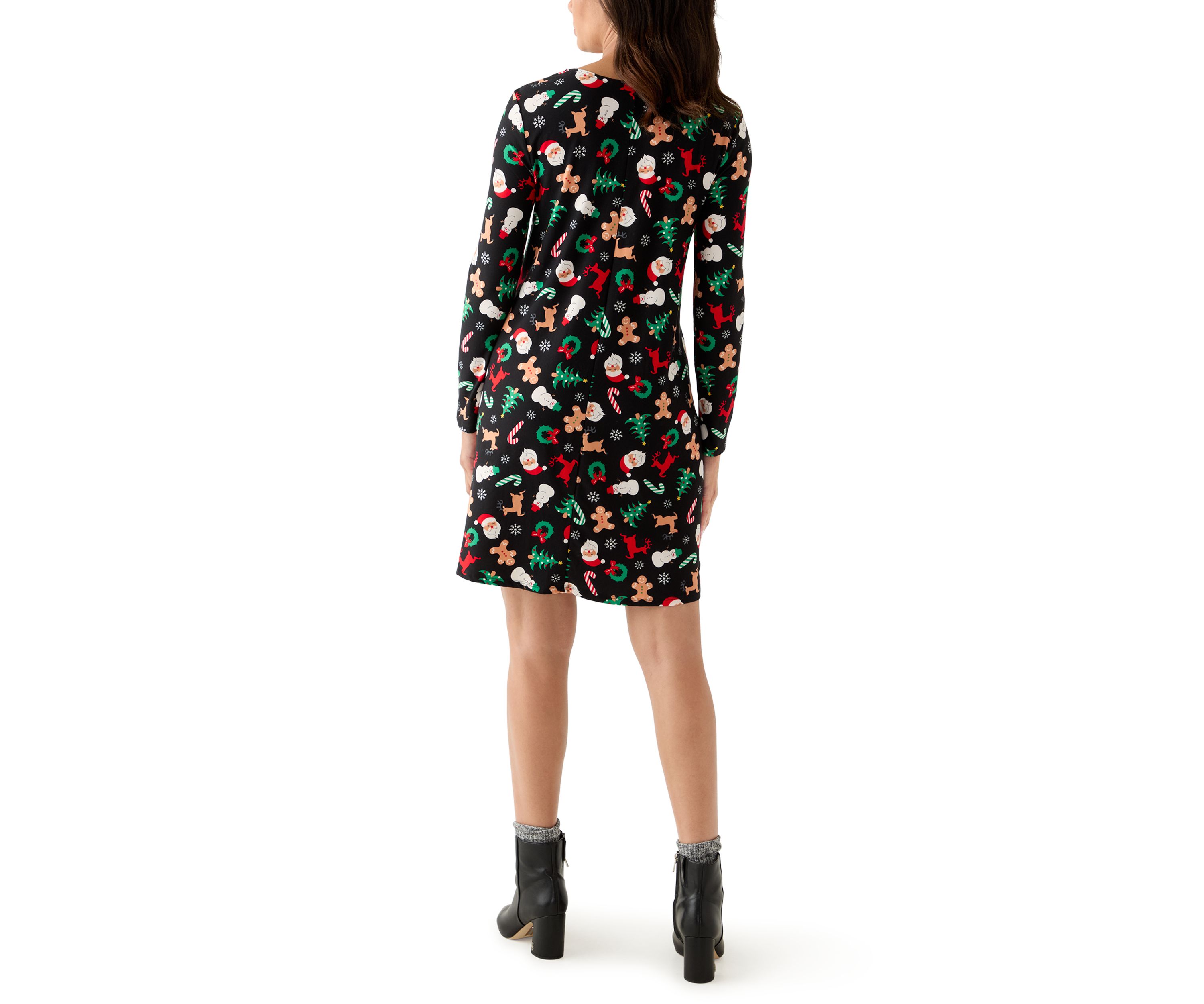 Womens Long Sleeve Print Dress
