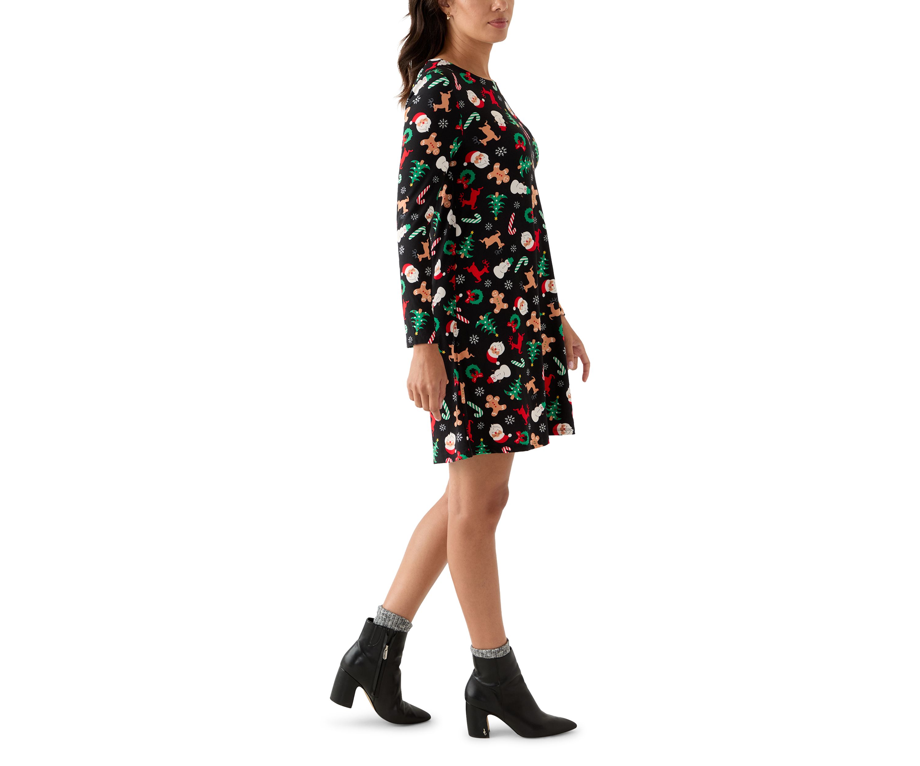 Womens Long Sleeve Print Dress