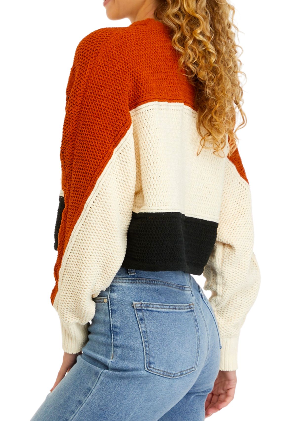 Juniors Long Sleeve Cable Knit Chenille Pullover Sweater