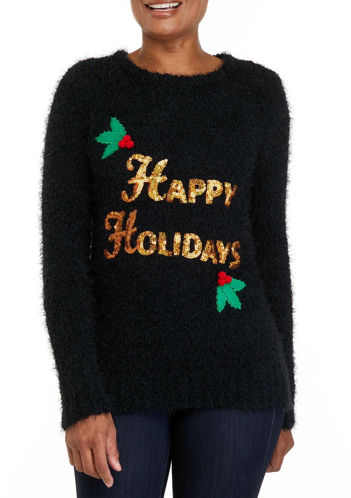 Womens Happy Holidays Sweater