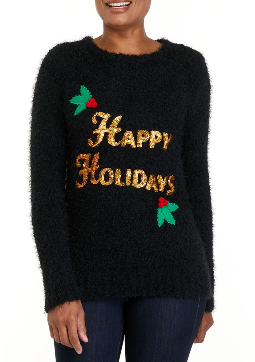 Womens Happy Holidays Sweater