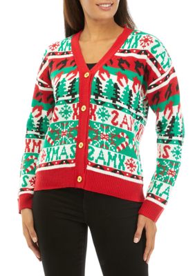 Women's Christmas Jacquard Cardigan