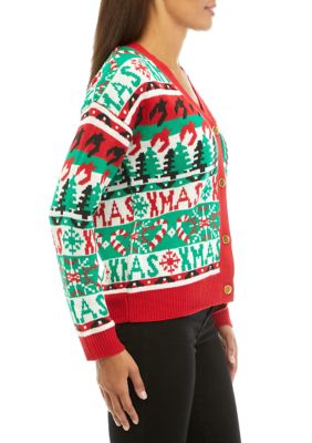 Women's Christmas Jacquard Cardigan