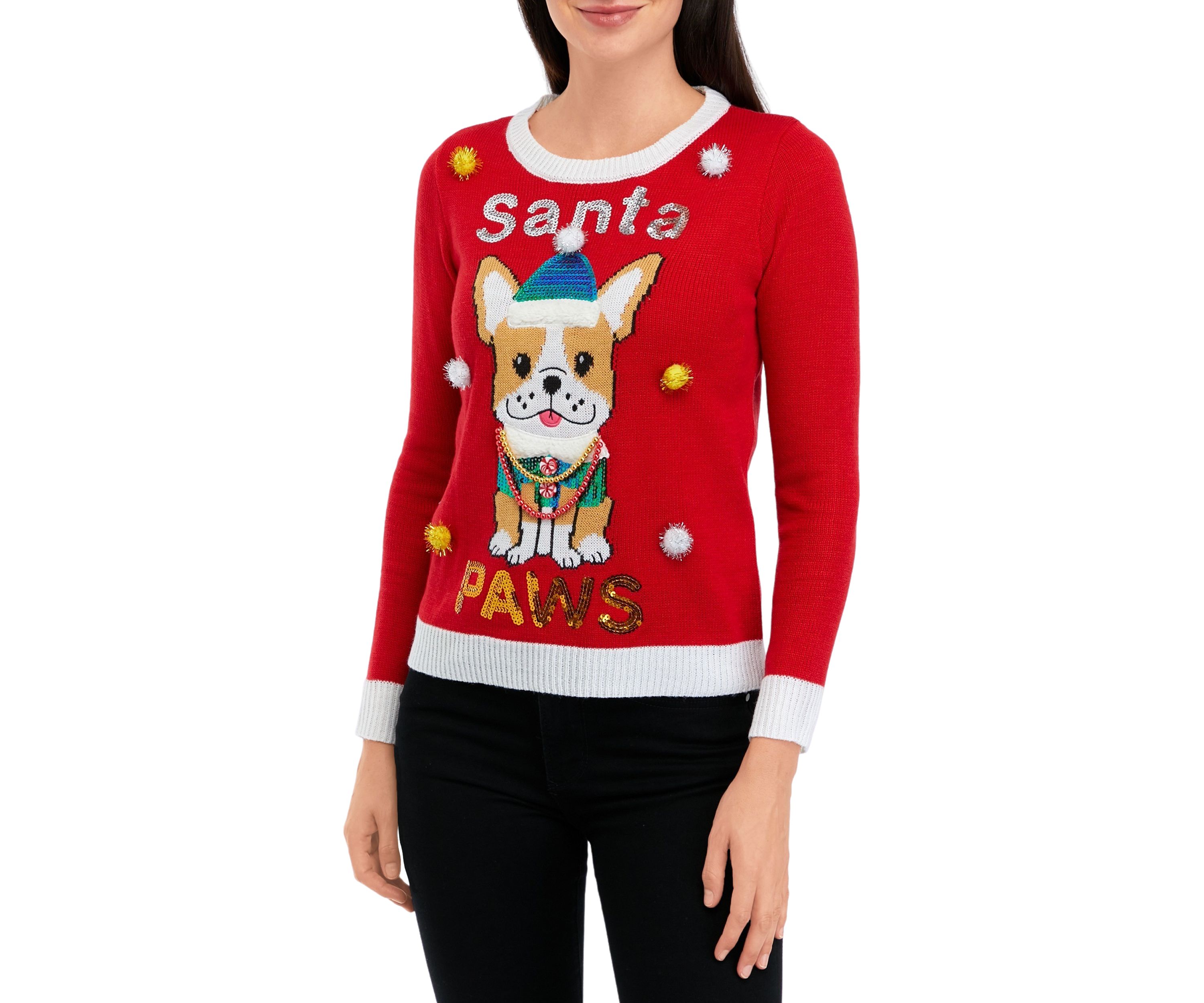 Womens Santa Paws Sweater