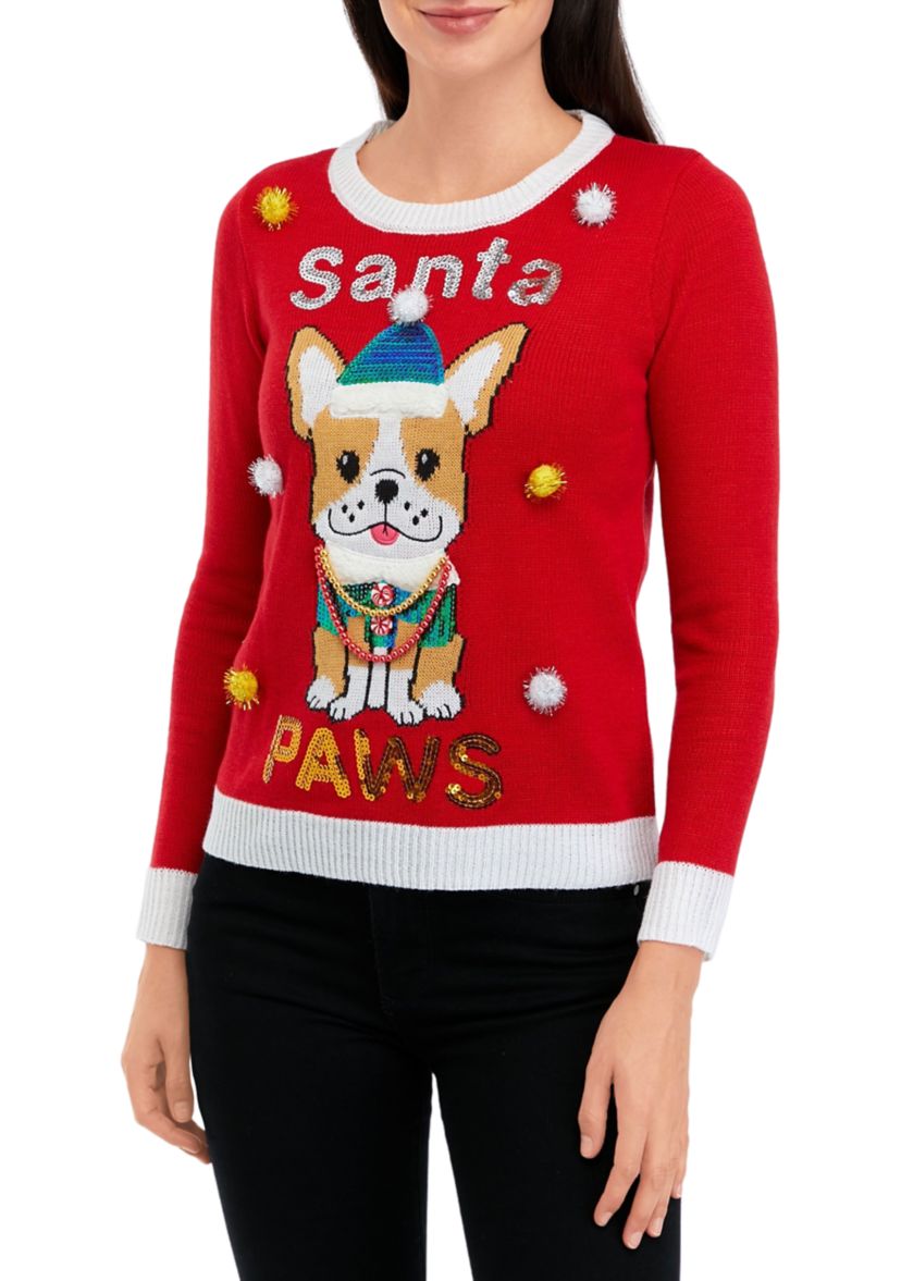 Womens Santa Paws Sweater