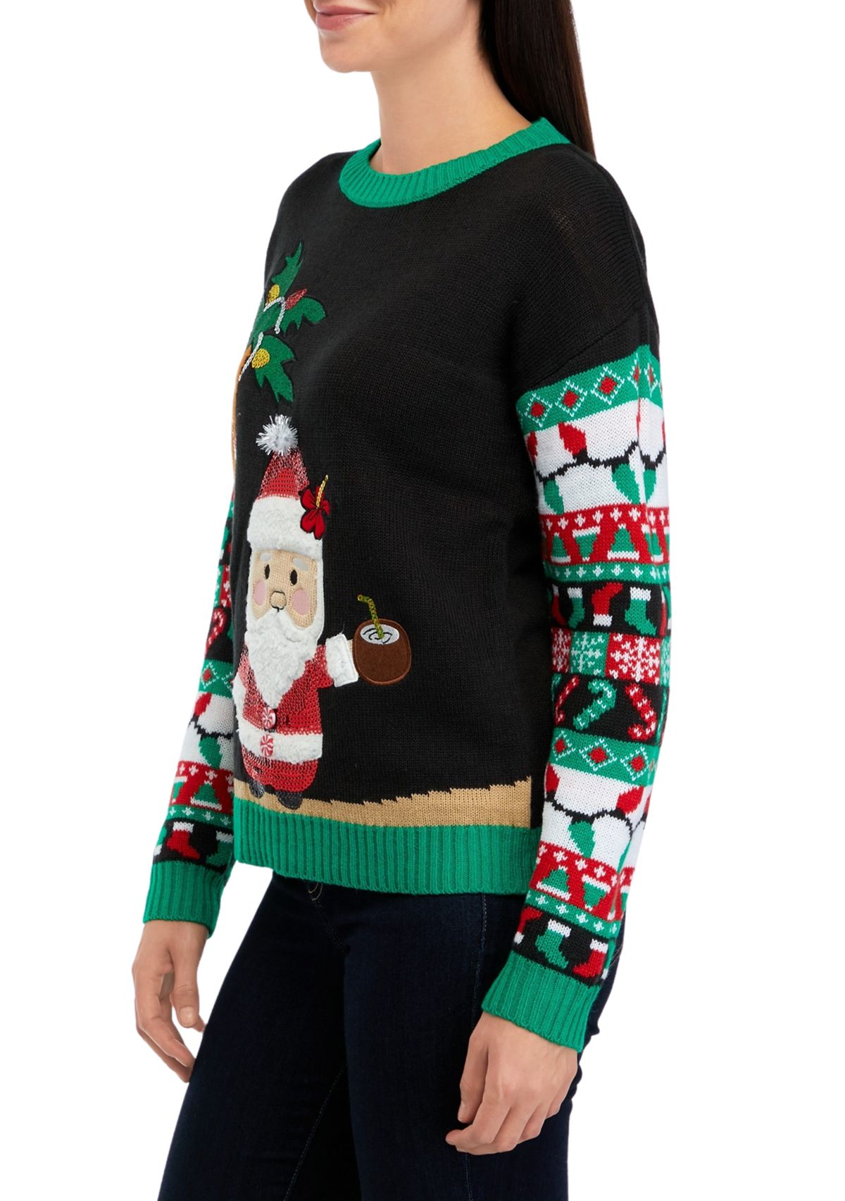 Womens Tropical Santa Sweater