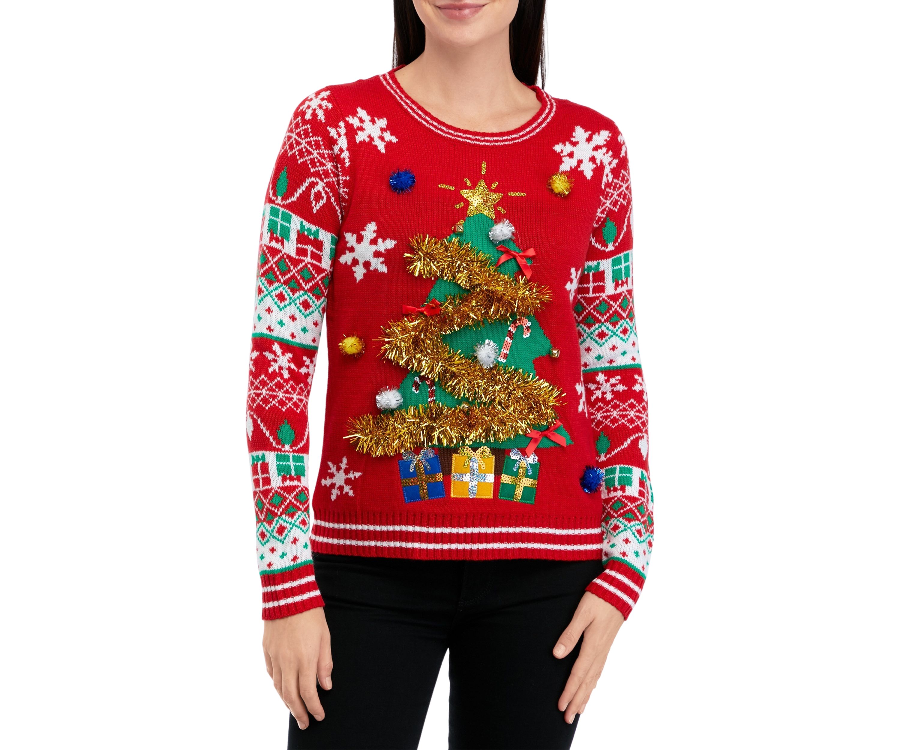 Womens Christmas Tree and Present Sweater