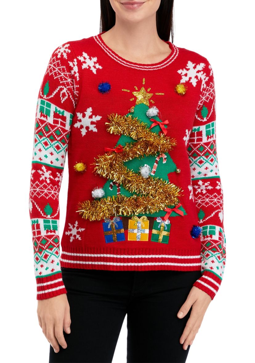 Womens Christmas Tree and Present Sweater