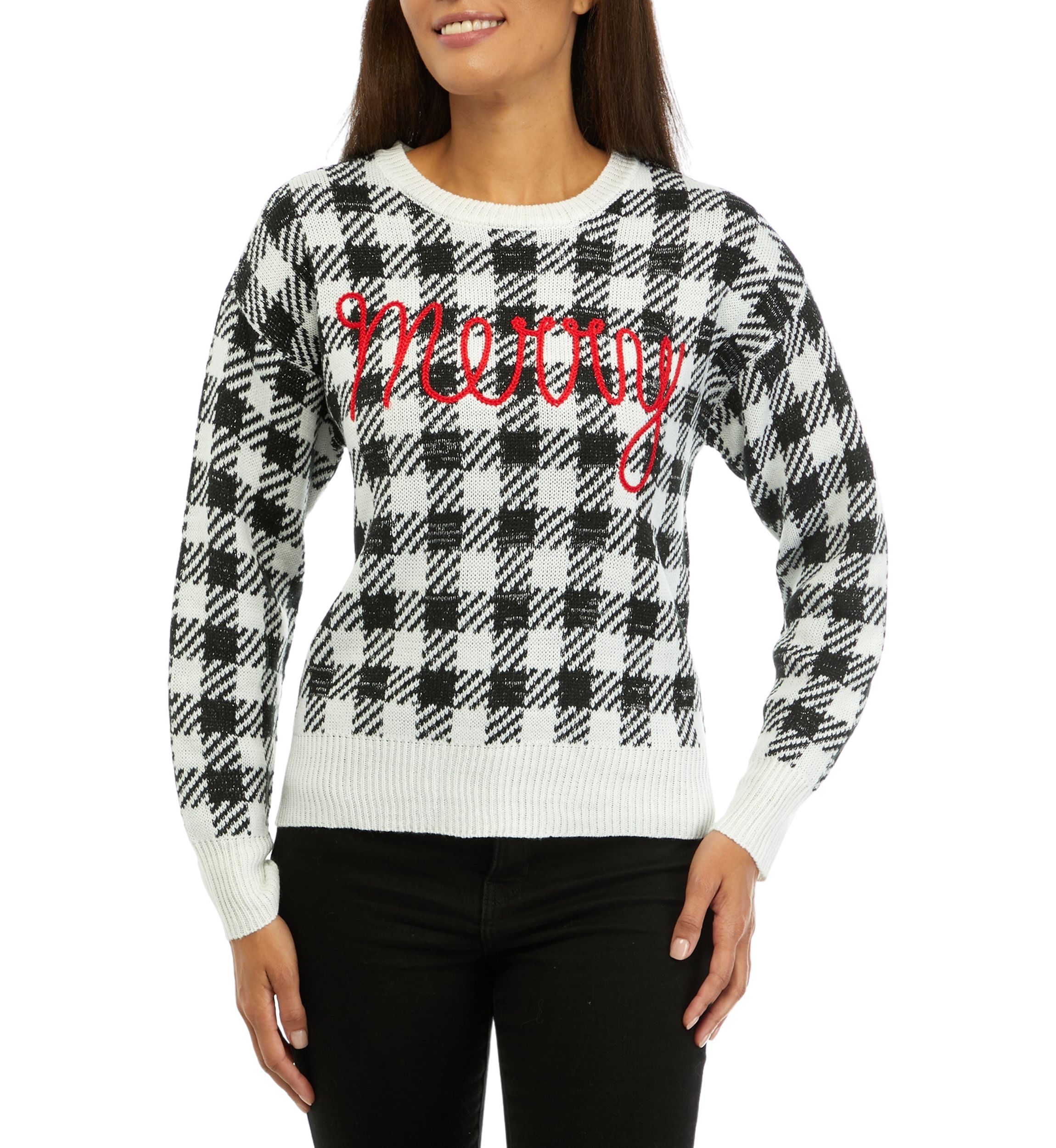 Womens Merry Jacquard Christmas Sweater