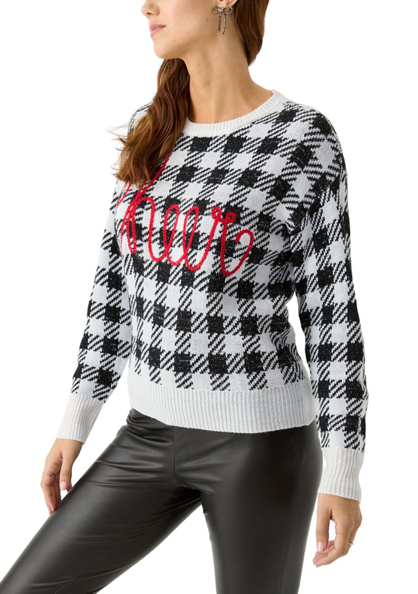Womens Cheers Buffalo Check Sweater