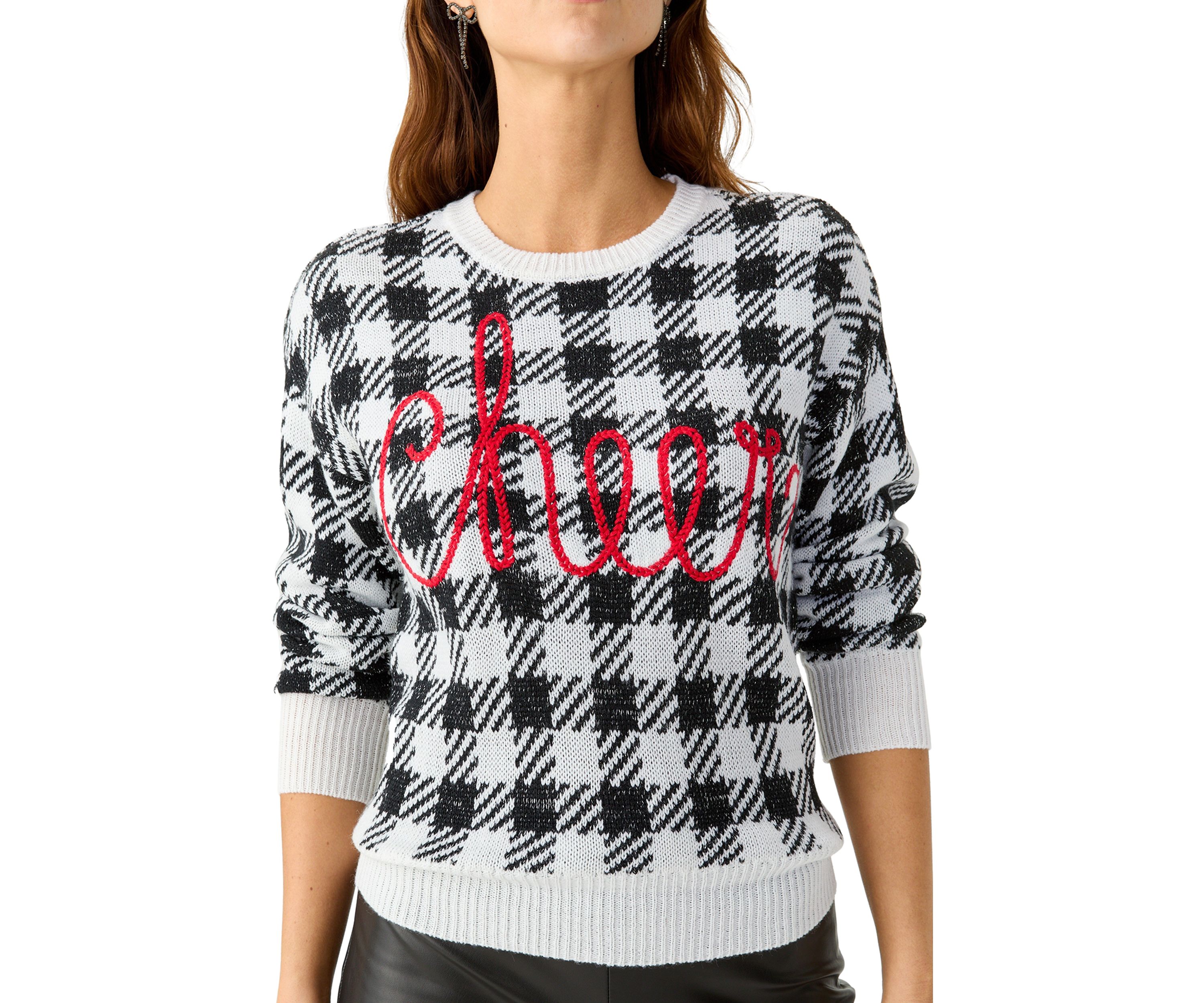 Womens Cheers Buffalo Check Sweater