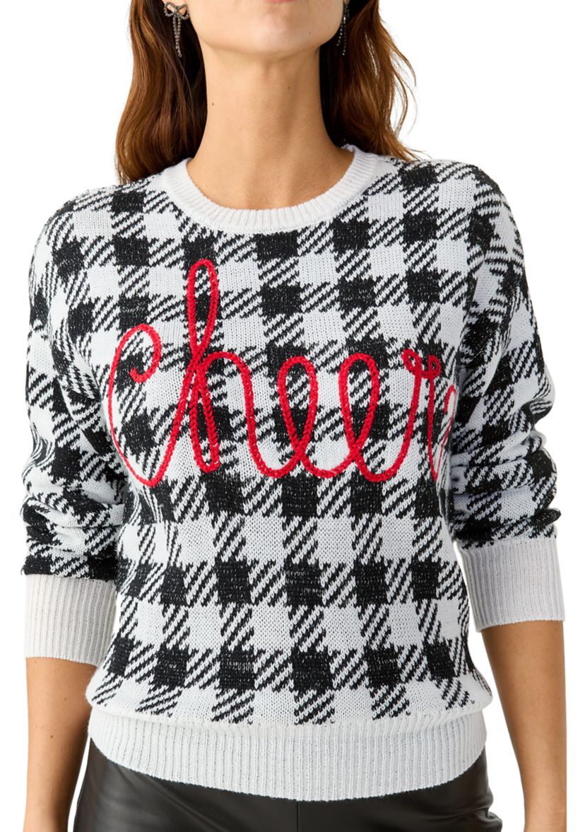 Womens Cheers Buffalo Check Sweater