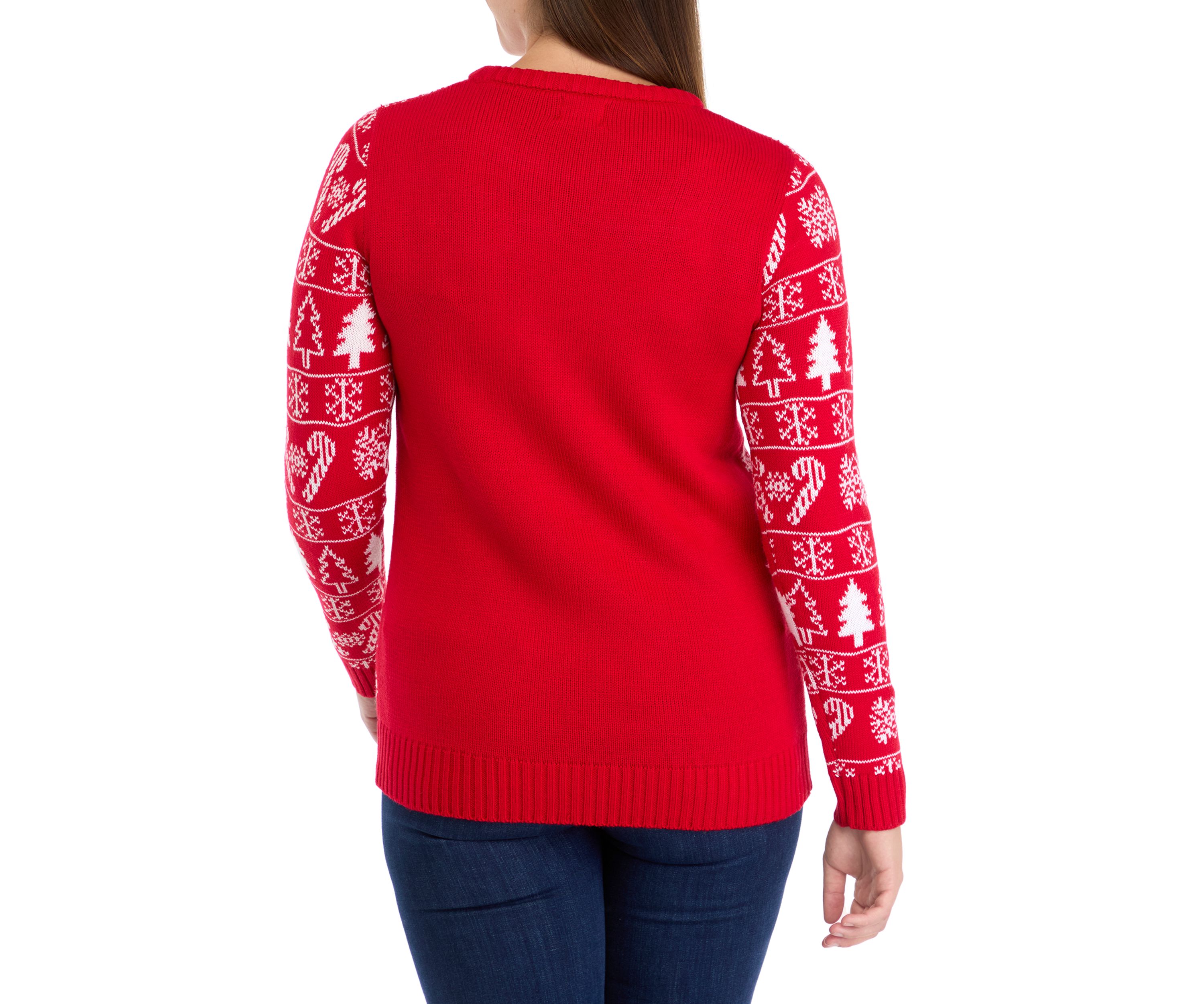 Womens Christmas Sequin Tree Sweater