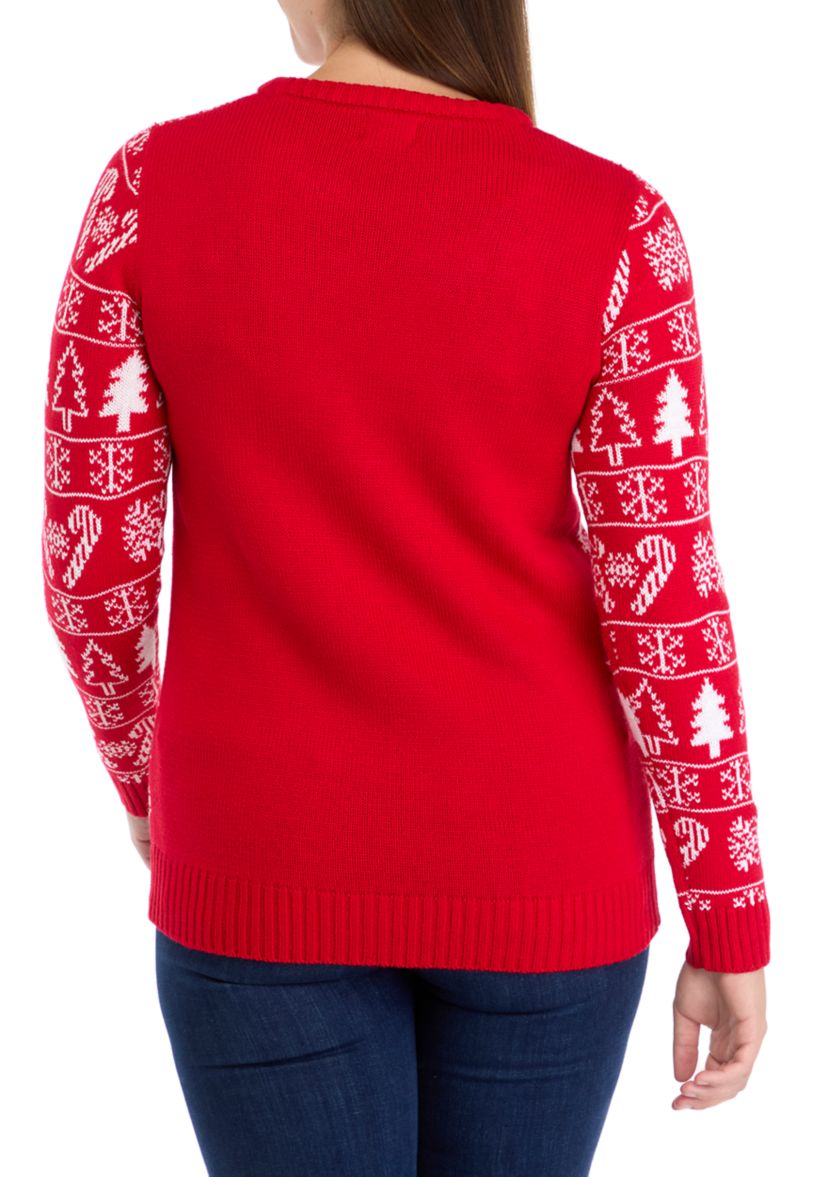 Womens Christmas Sequin Tree Sweater