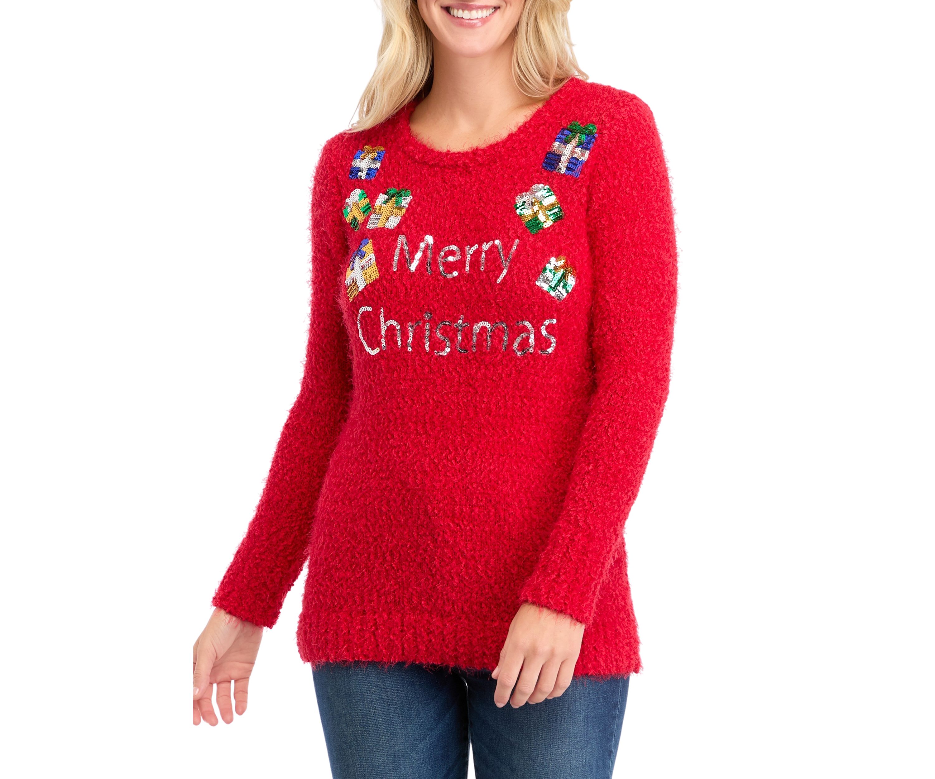 Womens Merry Christmas Graphic Sweater