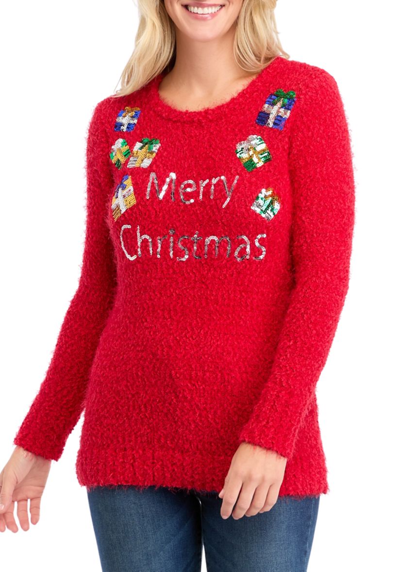 Womens Merry Christmas Graphic Sweater