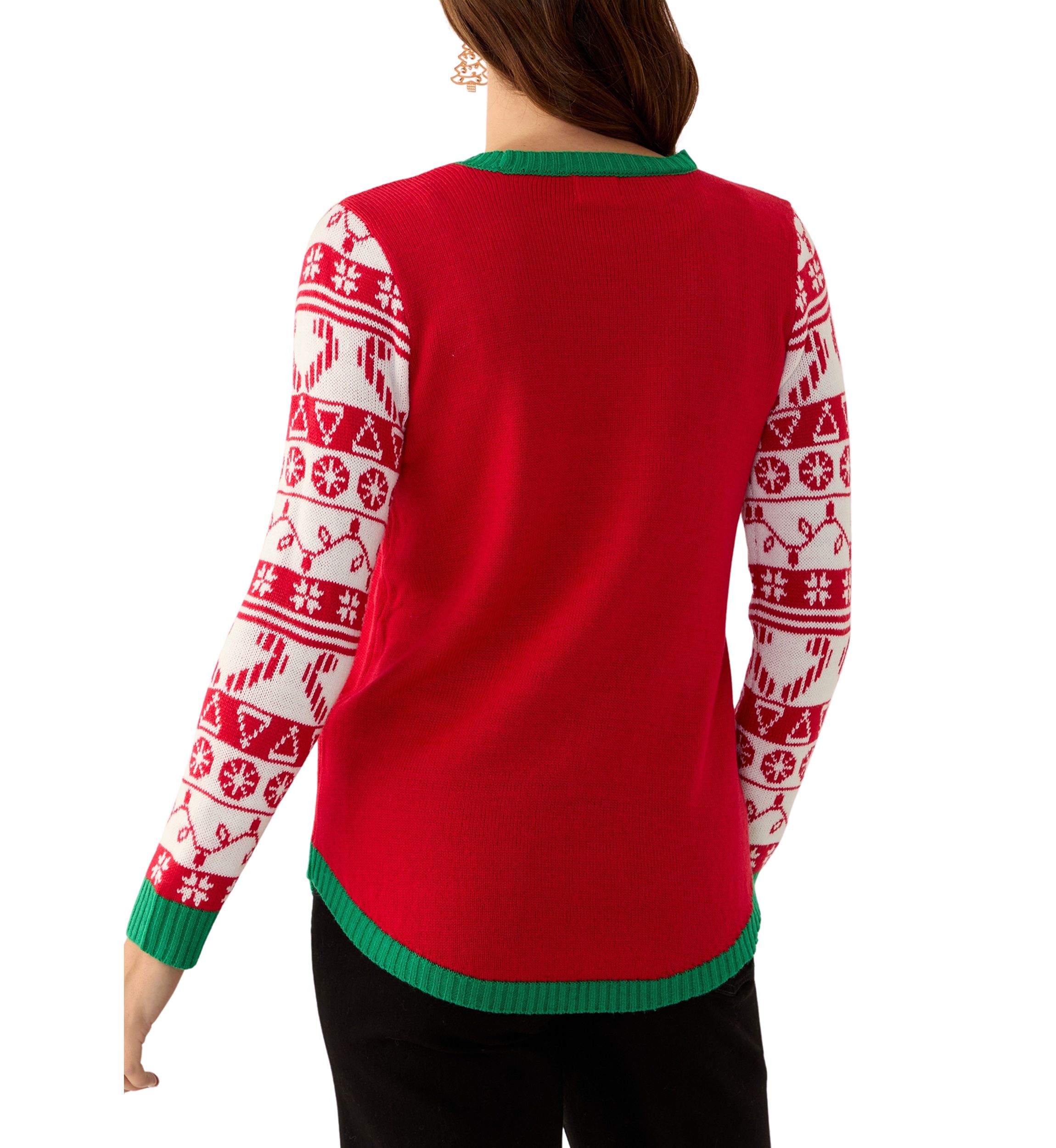 Womens Santa Claws Cat Sweater