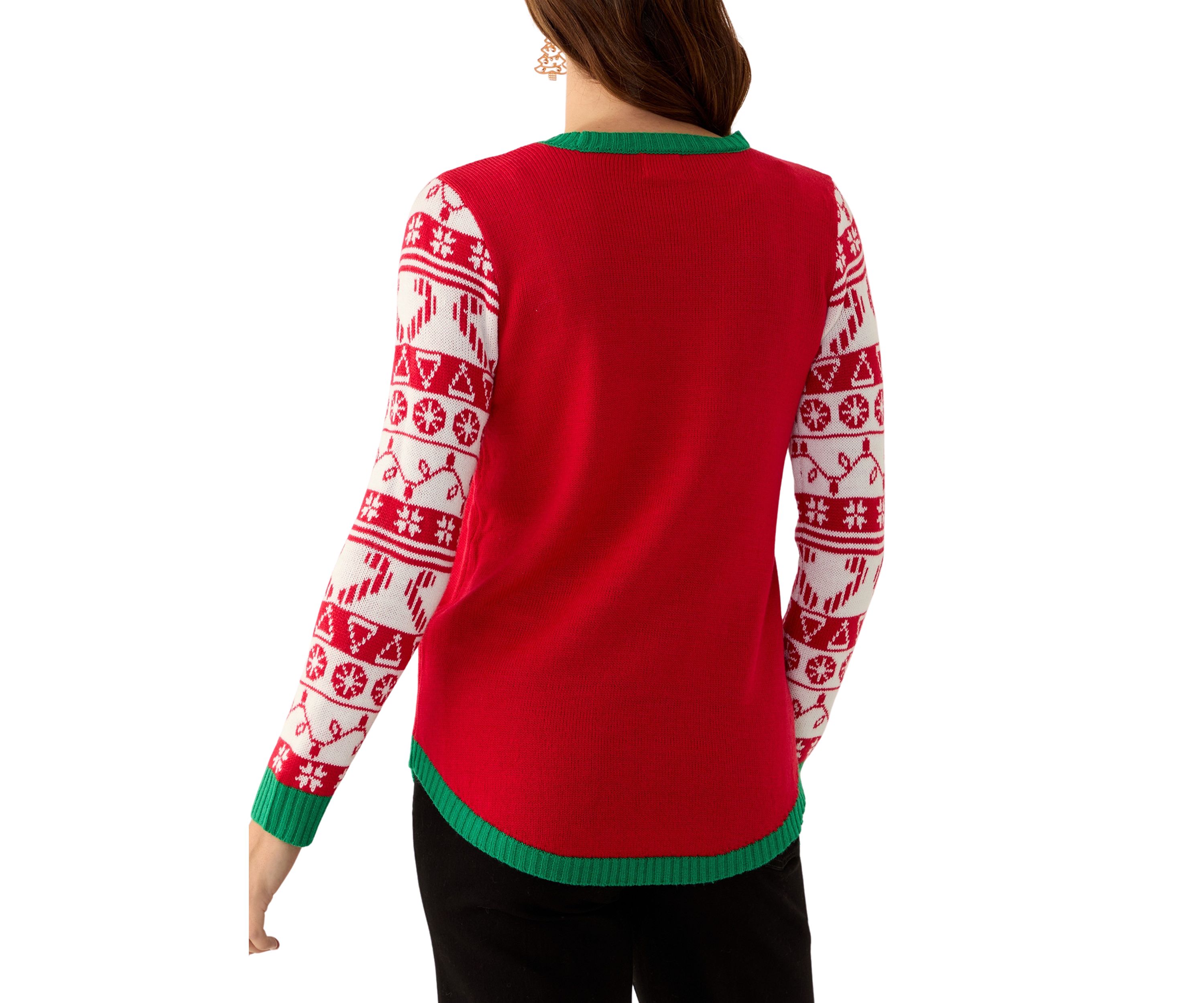 Womens Santa Claws Cat Sweater
