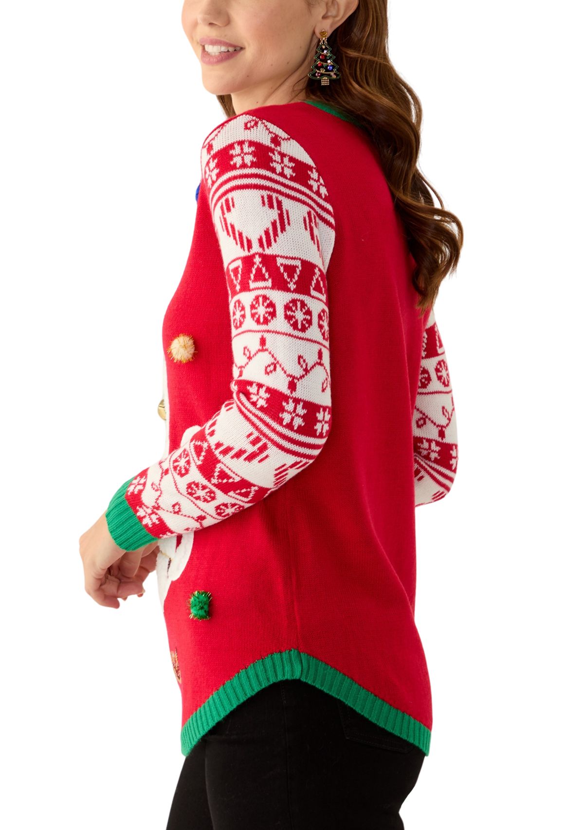 Womens Santa Claws Cat Sweater
