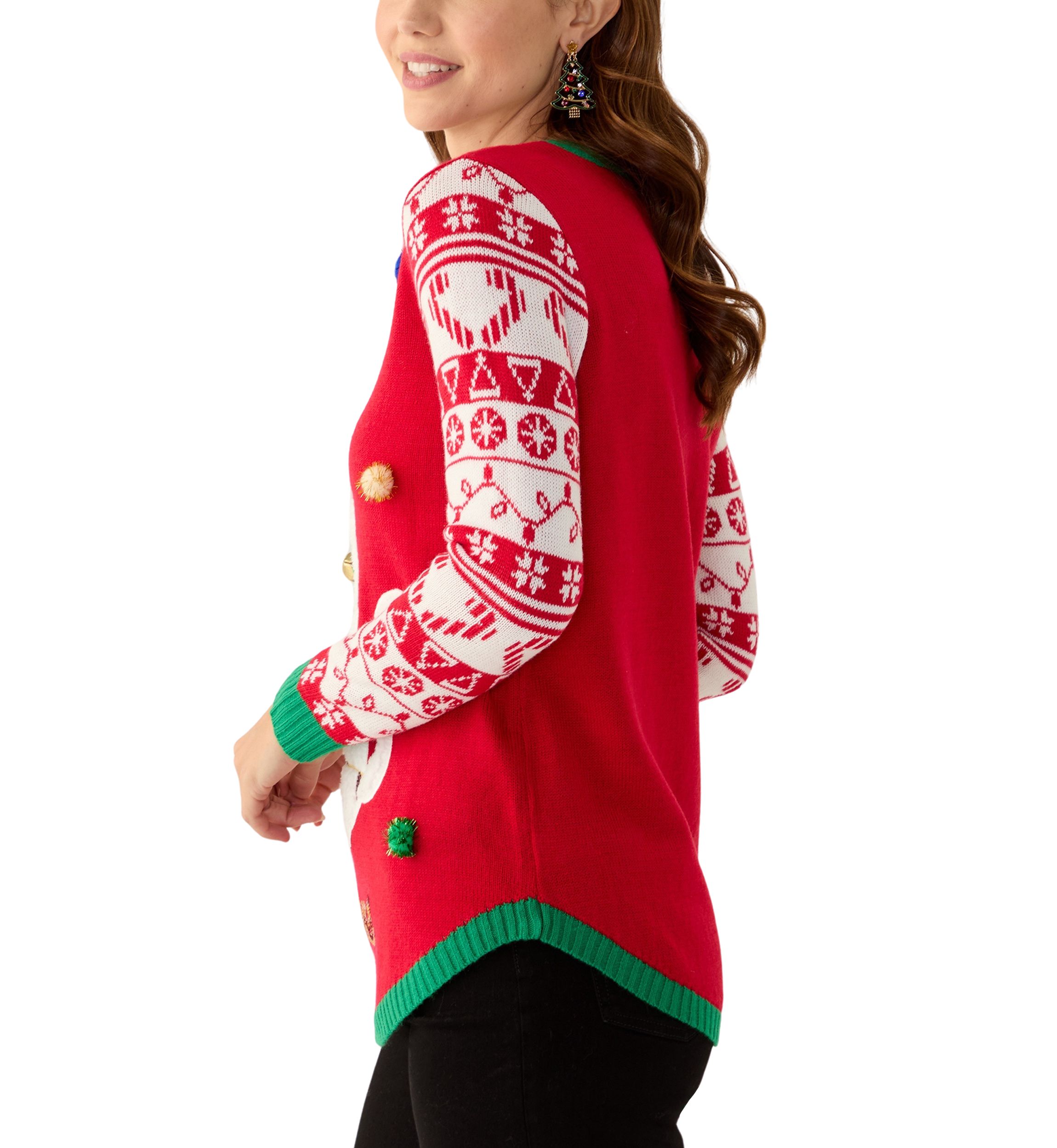 Womens Santa Claws Cat Sweater
