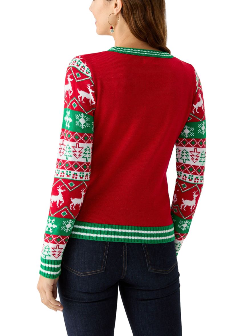 Womens Christmas Tree Garland Sweater