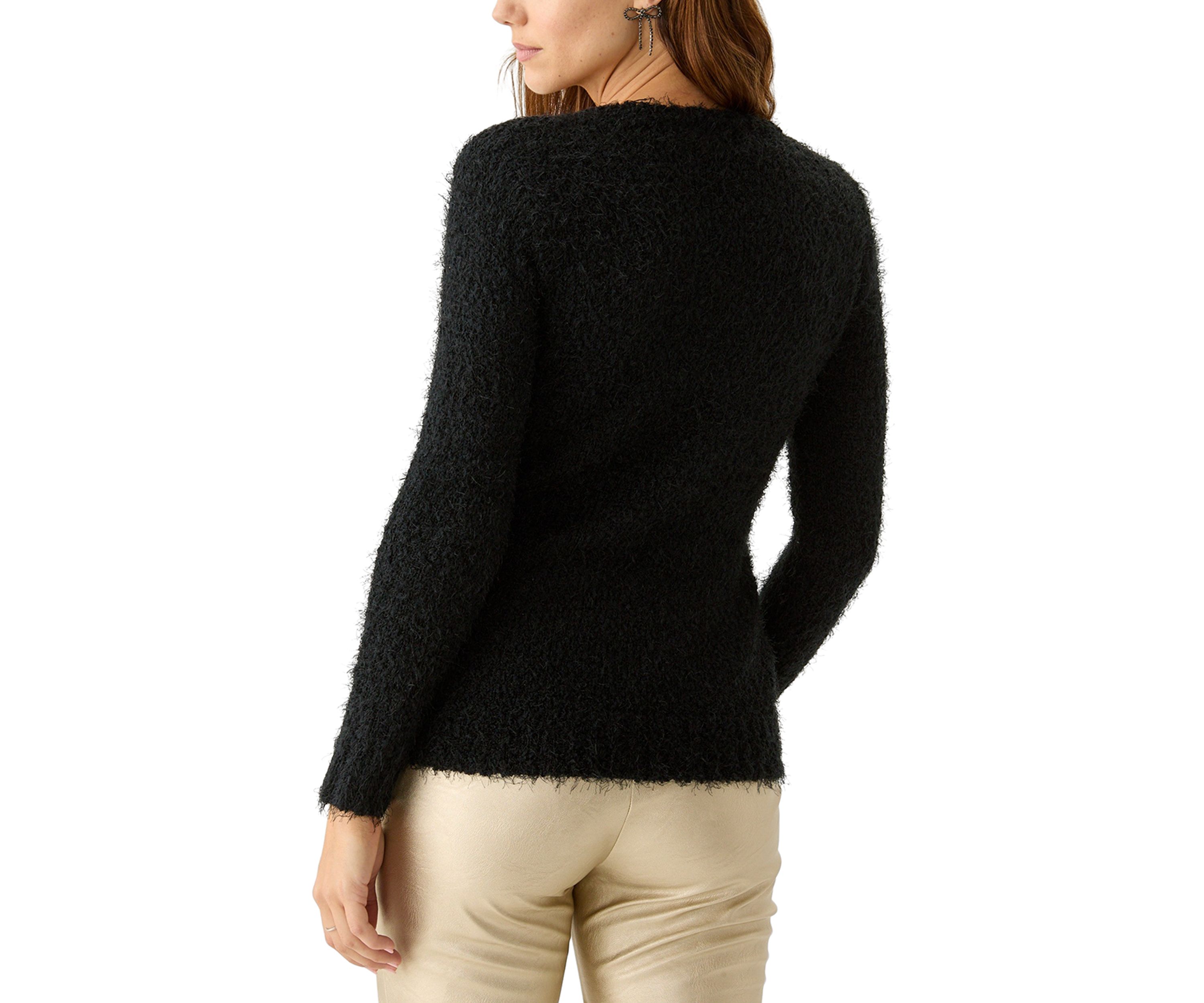 Womens Sequin Bow Sweater
