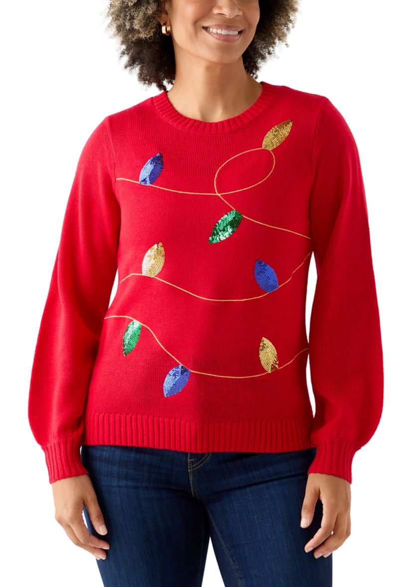 Womens Christmas Lights Sweater