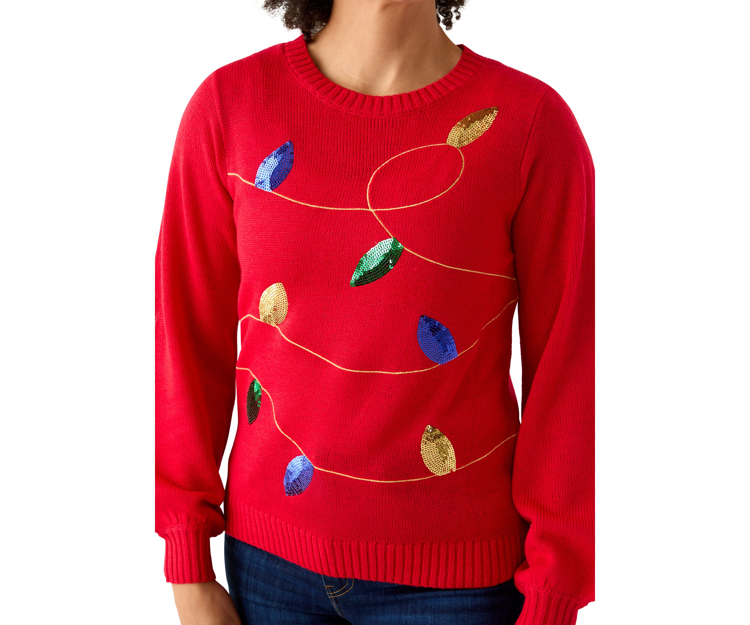 Womens Christmas Lights Sweater
