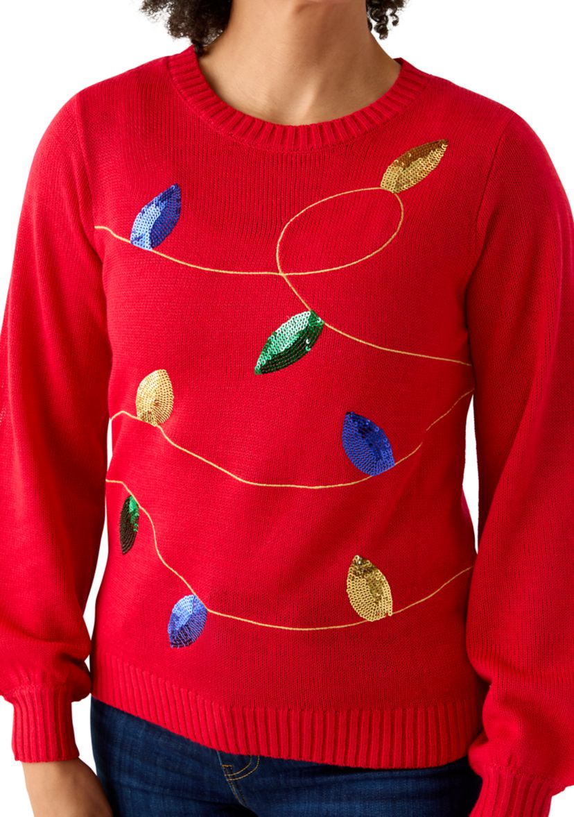 Womens Christmas Lights Sweater