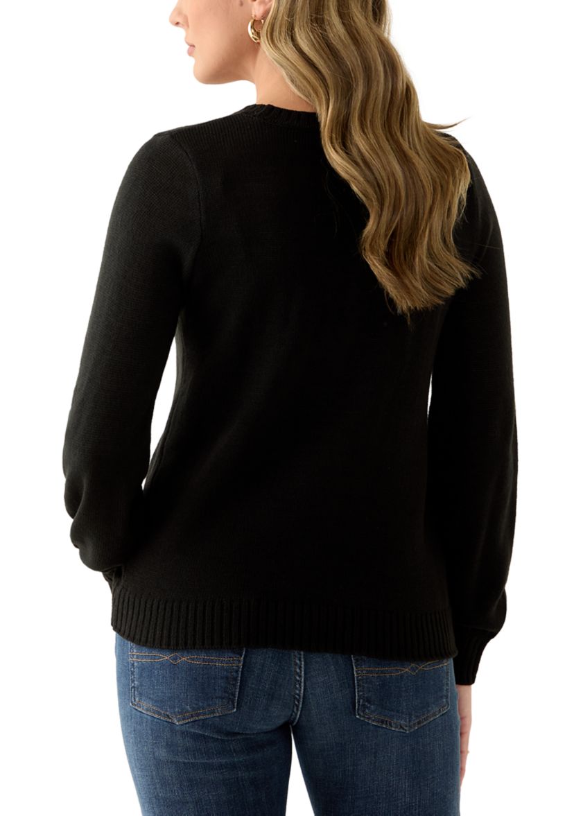 Womens Pom Pom Christmas Tree Sweater