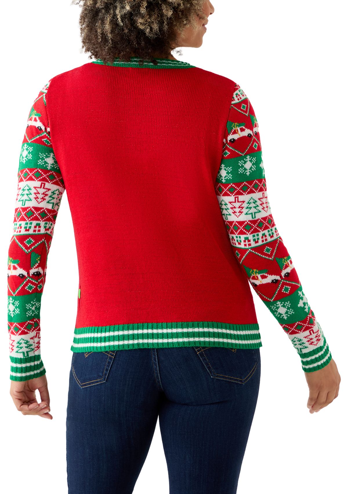 Womens Christmas Tree Garland Sweater