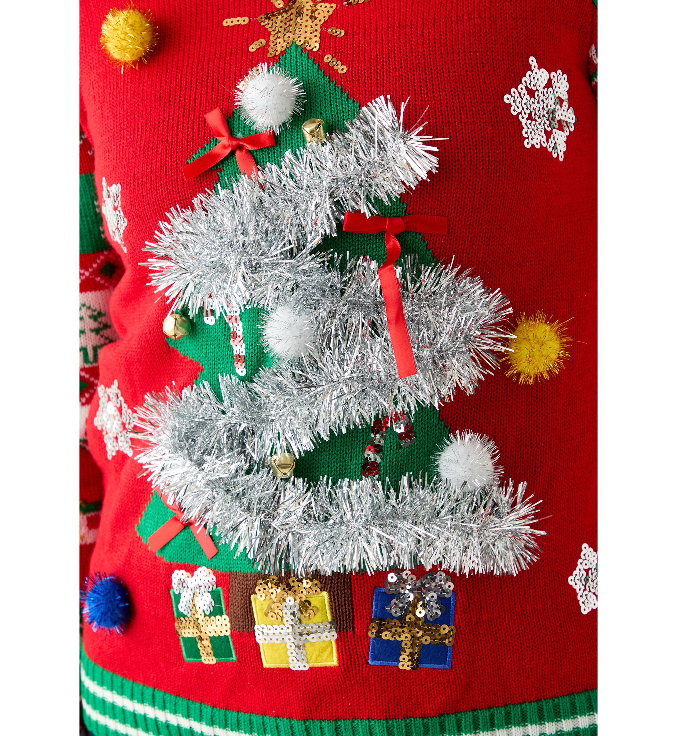 Womens Christmas Tree Garland Sweater