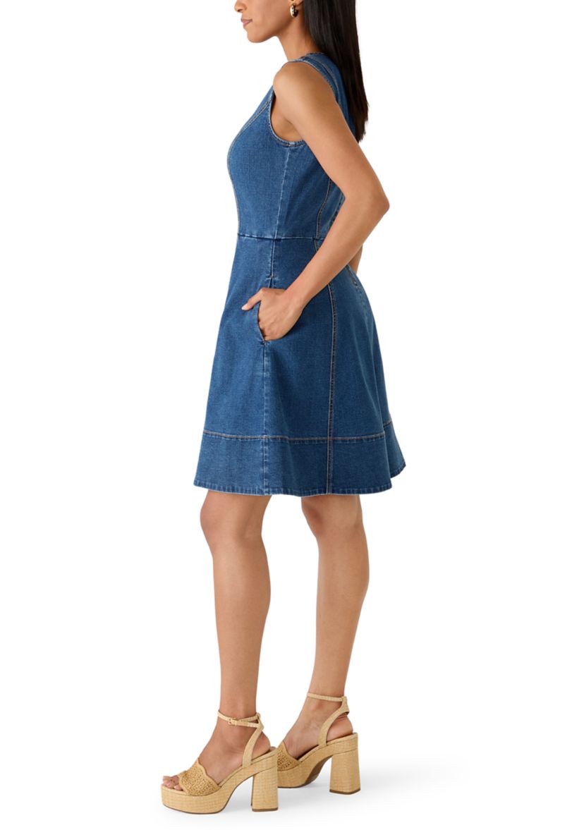 denim fit and flare dress Mini Experience effortless elegance with the Joseph Ribkoff A Joseph Ribkoff Denim Fit And