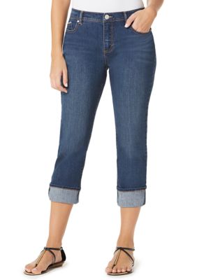 Bandolino Karyn Boyfriend Roll Up Denim Capris | Belk