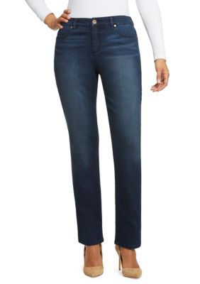 bandolino millie straight coated and lace jean