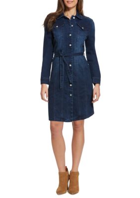 bandolino tie belt denim dres