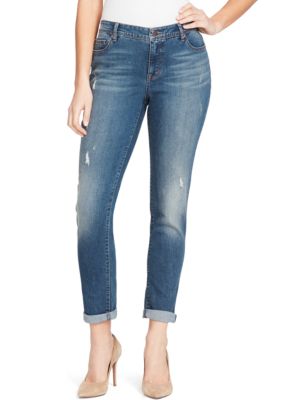 bandolino millie straight coated and lace jean