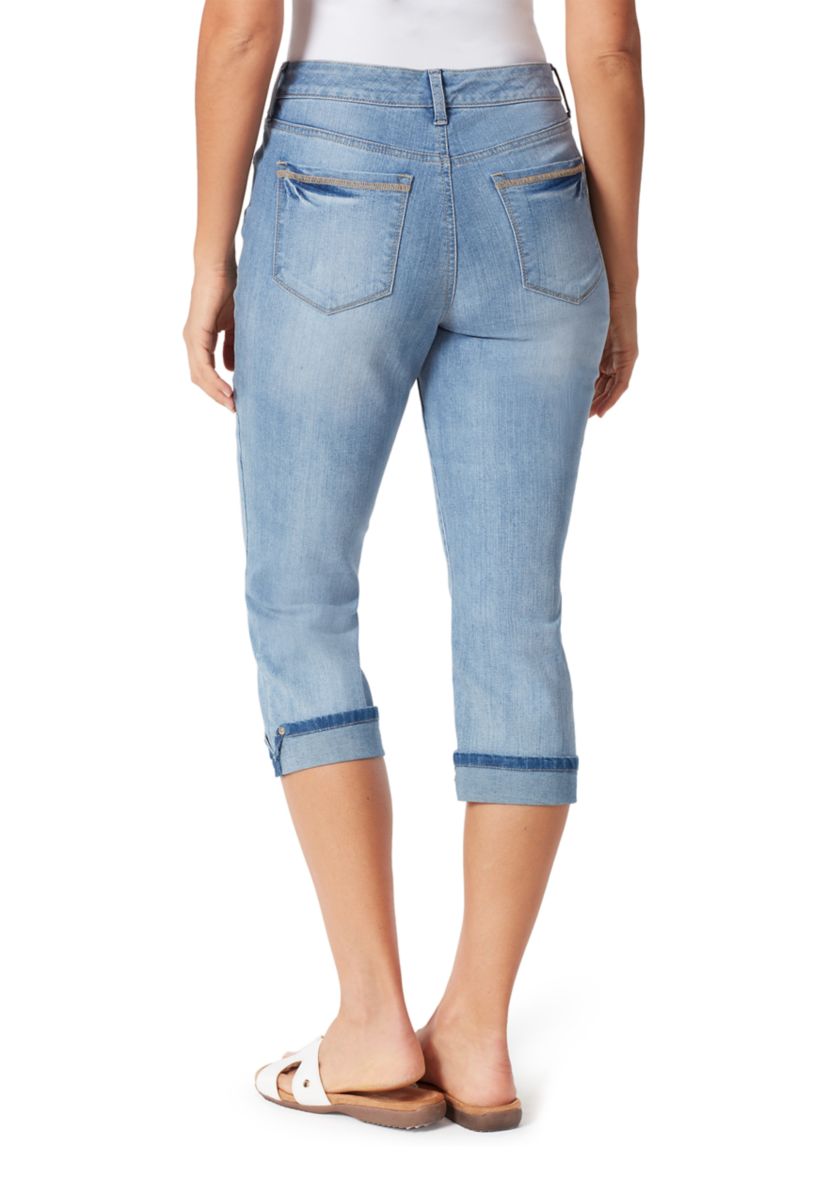Womens Capri Jeans with Cuffed Hem