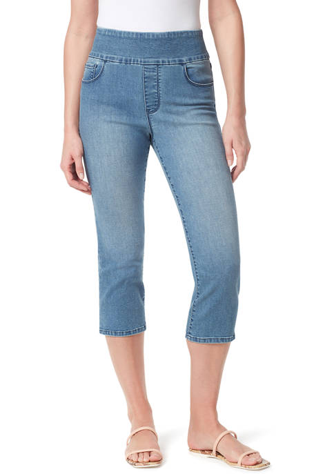 Bandolino Womens Pull On Denim Capri Jeans