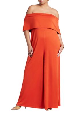 ELOQUII Women's Off Shoulder Jumpsuit, 26W