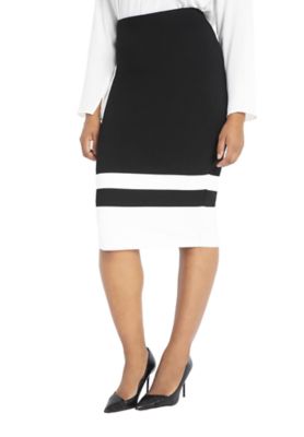 ELOQUII Women's Colorblock Column Skirt (Plus Size)