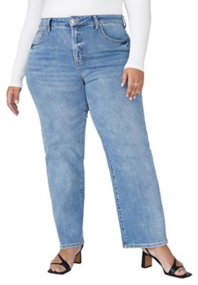 ELOQUII Women's The Naomi Comfort Stretch Straight Leg Jean (Plus Size)