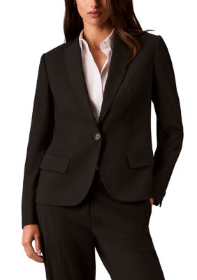 Calvin Klein Women's Petite One-Button Peak Lapel Jacket