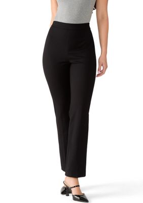 Calvin Klein Women's Petite High Rise Bootcut Pull On Pants, Black, PXL