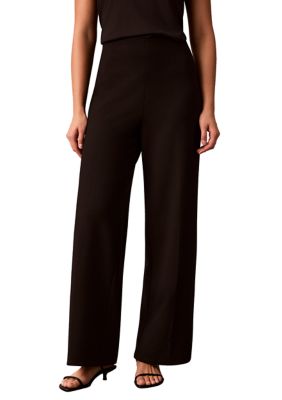 Calvin Klein Women's Petite High Rise Pull On Pants, Black, PXL