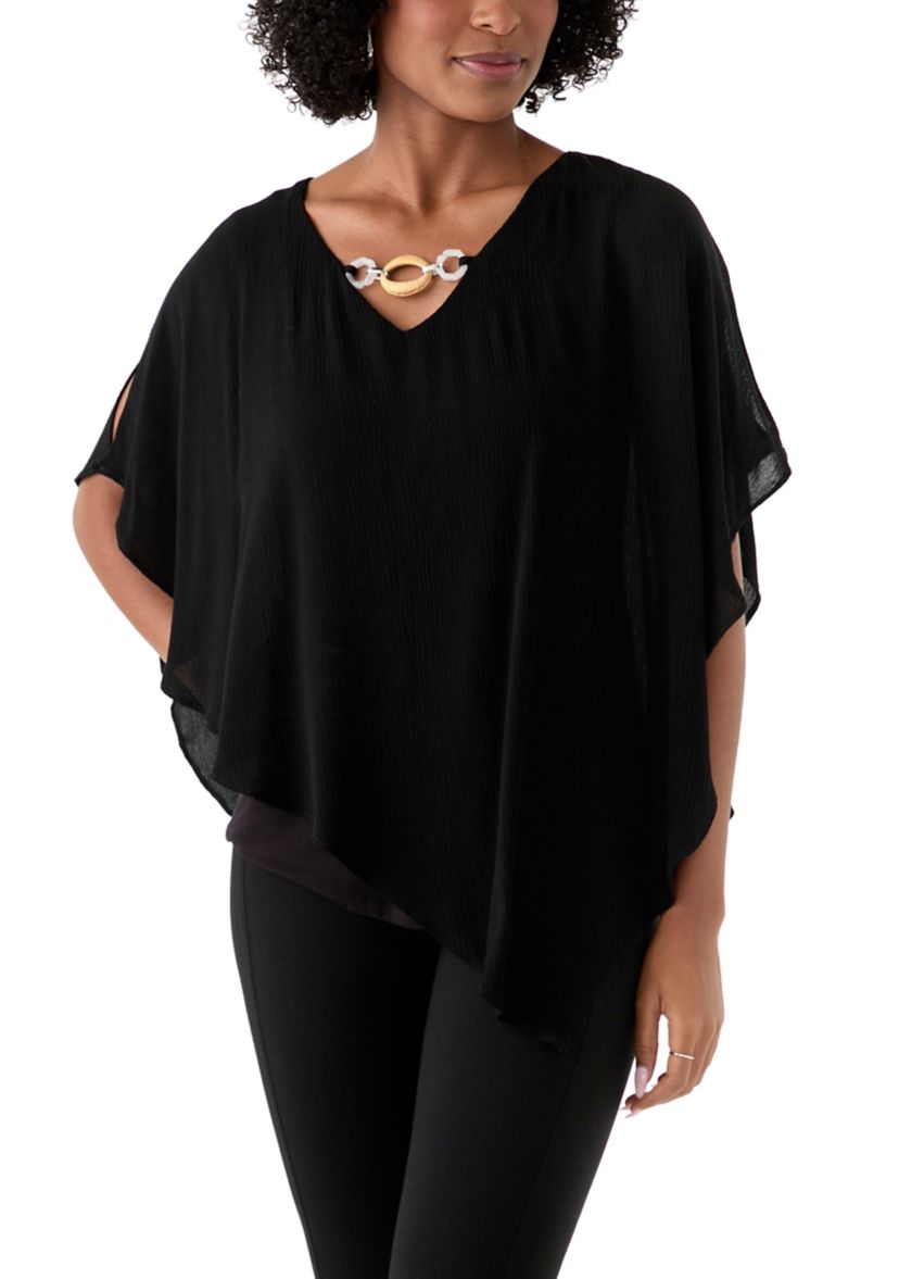 Womens Knit Overlay Top 