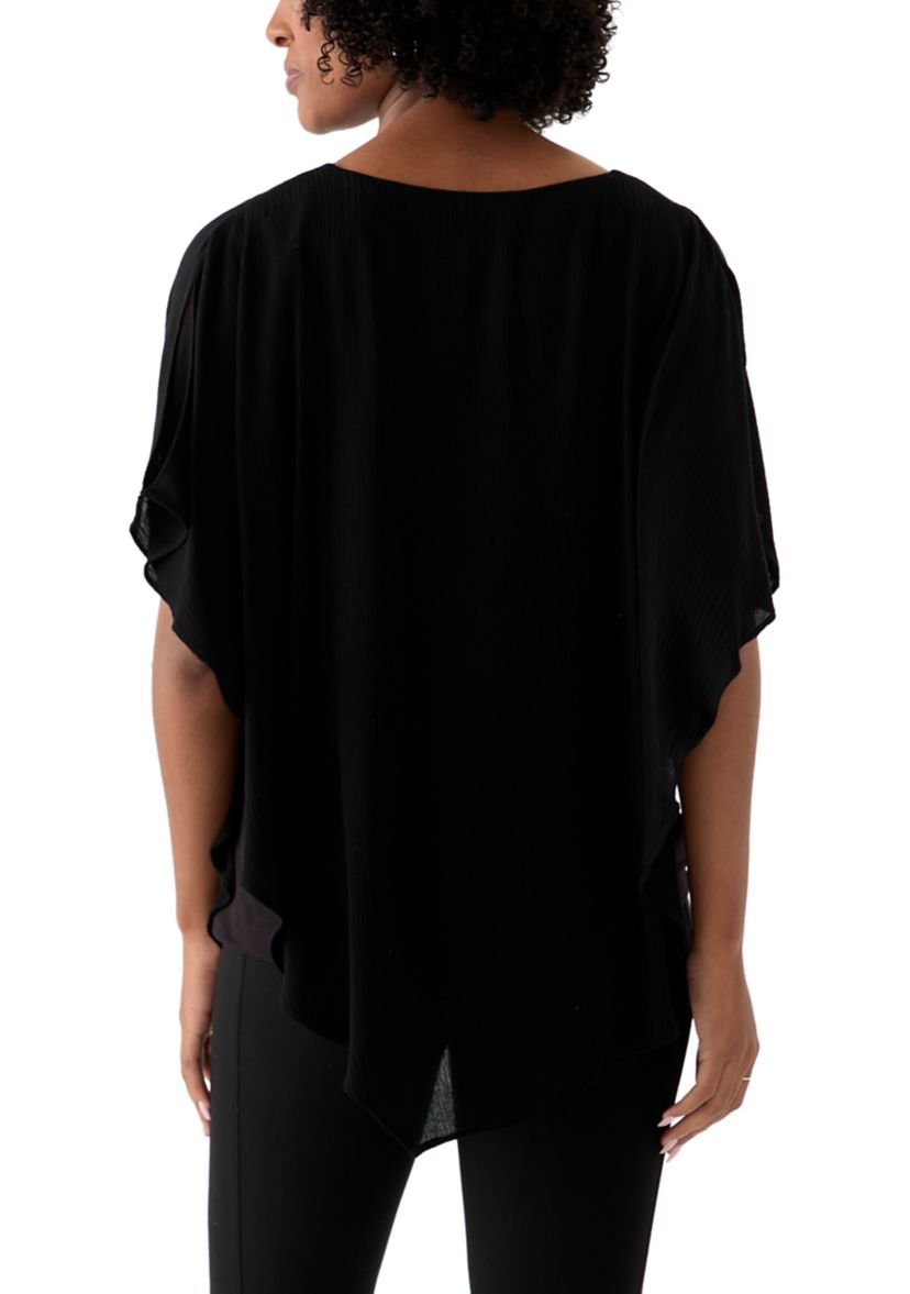 Womens Knit Overlay Top 