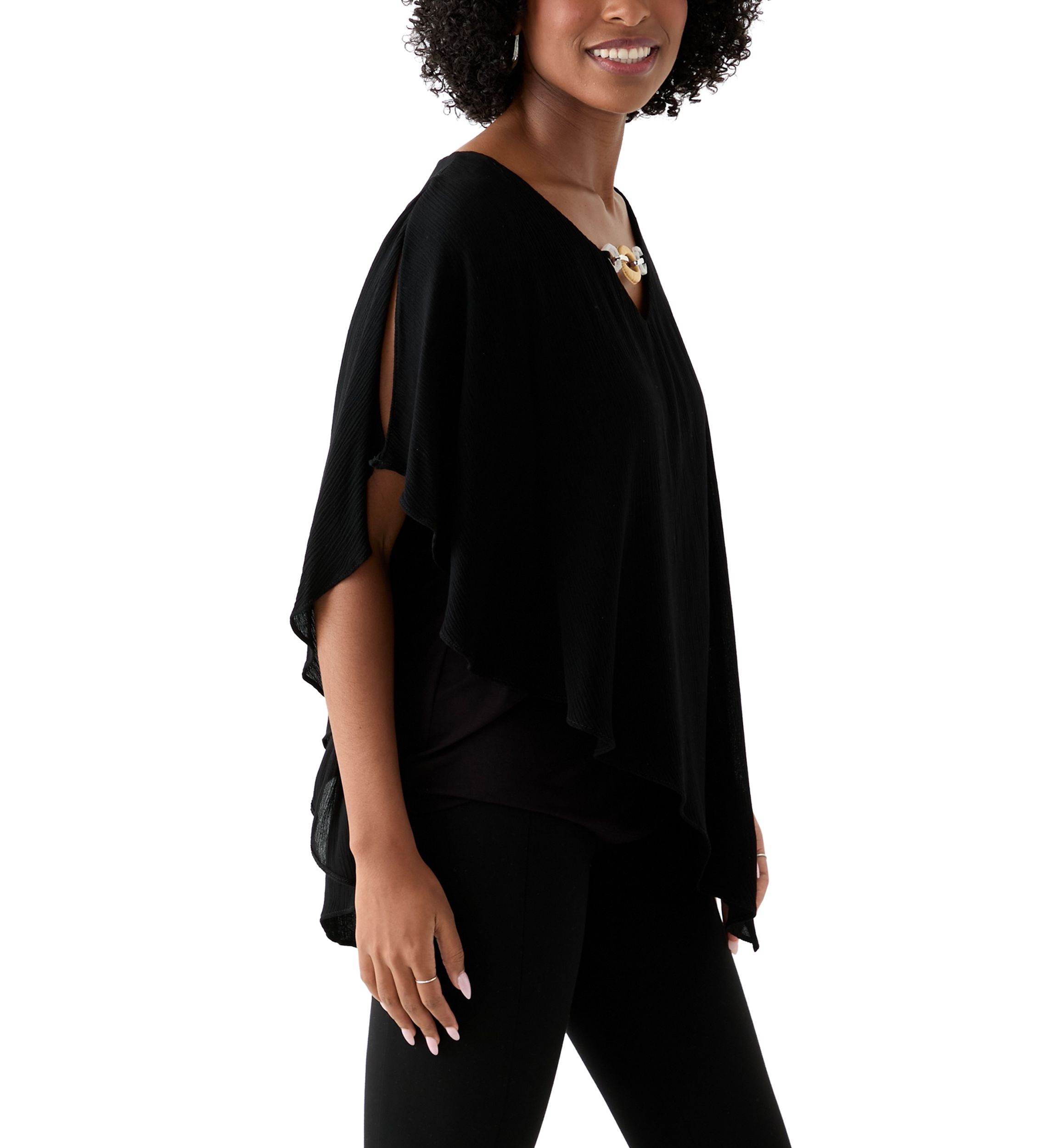 Womens Knit Overlay Top 