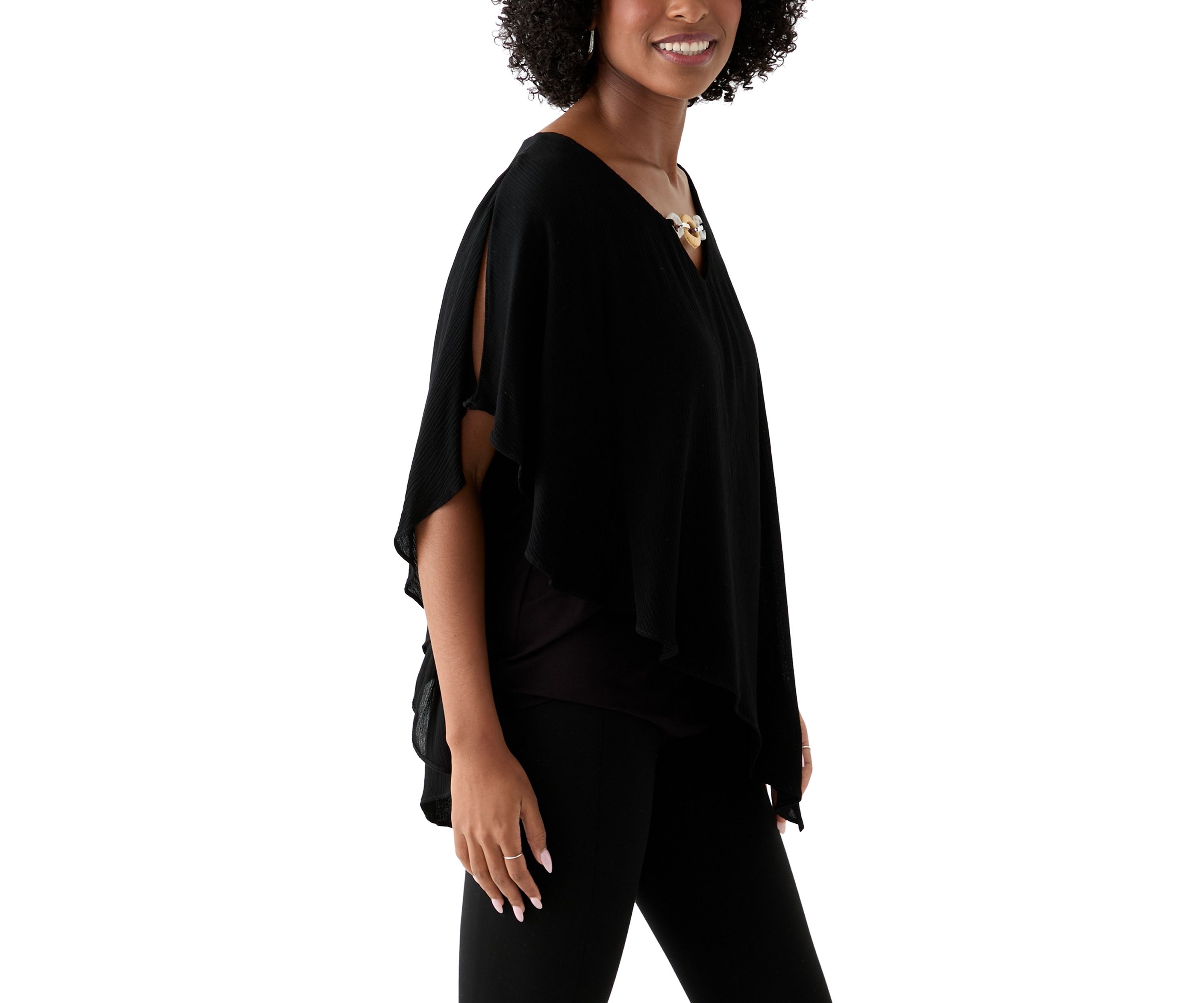Womens Knit Overlay Top 