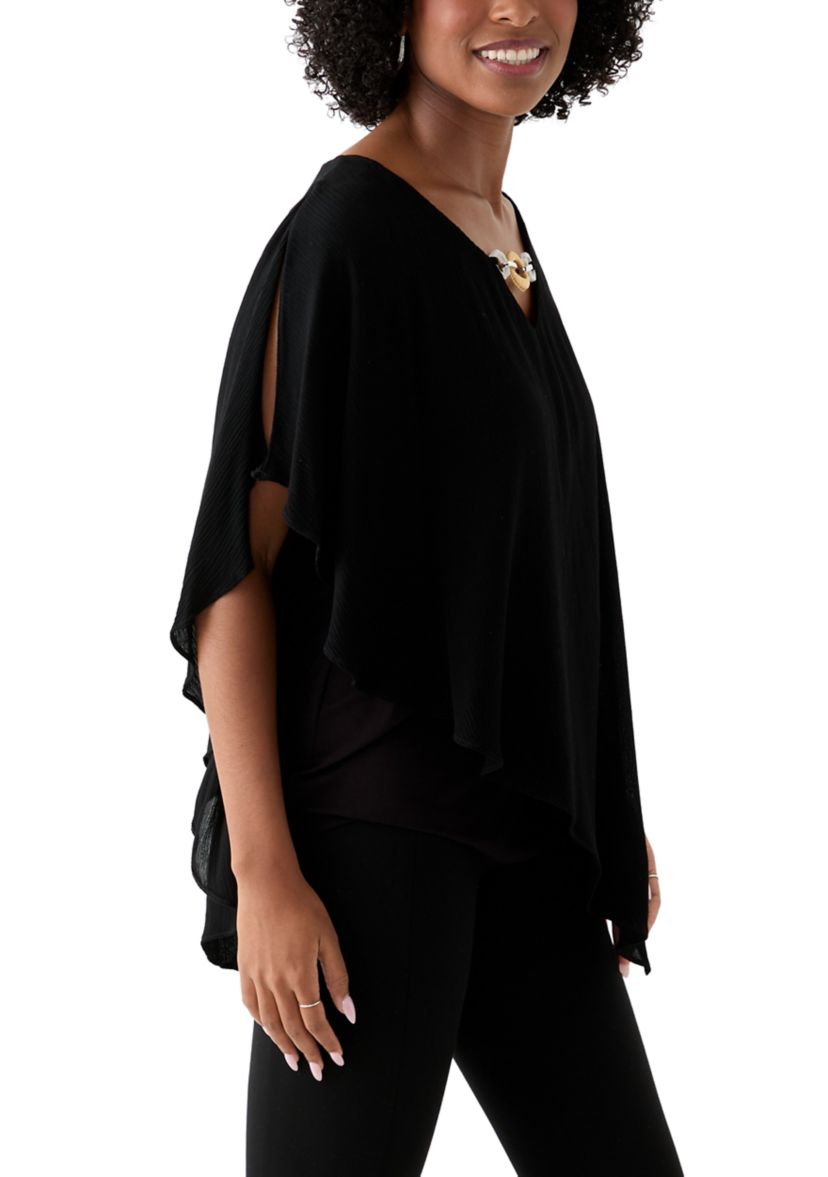 Womens Knit Overlay Top 